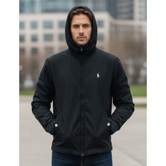 Polo Ralph Lauren Other - Polo Ralph Lauren Mens Cotton Blend Windbreaker Hooded Full Zip Jacket - Size L